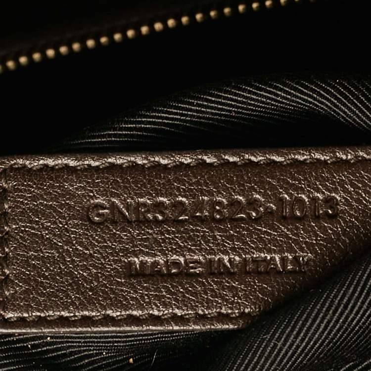 Pre Owned Saint Laurent Dark Brown Leather Small Sac De Jour Tote