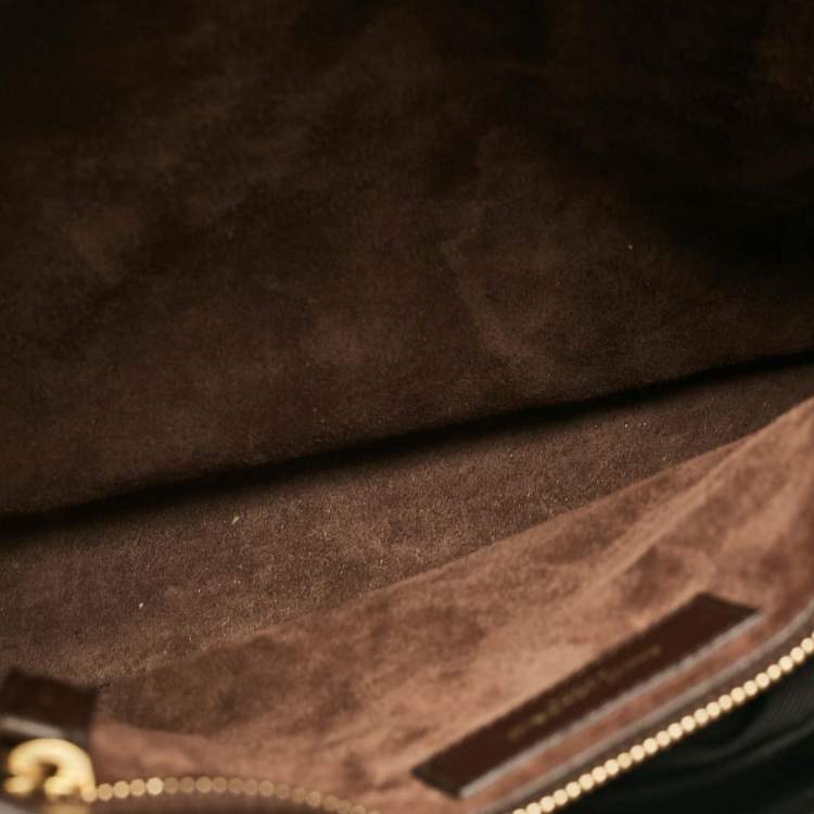 Pre Owned Saint Laurent Dark Brown Leather Small Sac De Jour Tote