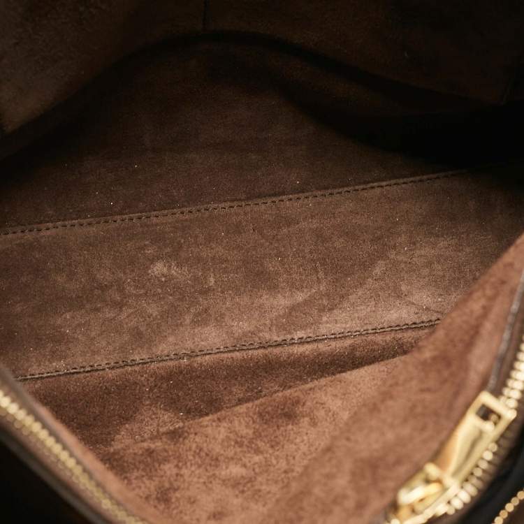 Pre Owned Saint Laurent Dark Brown Leather Small Sac De Jour Tote