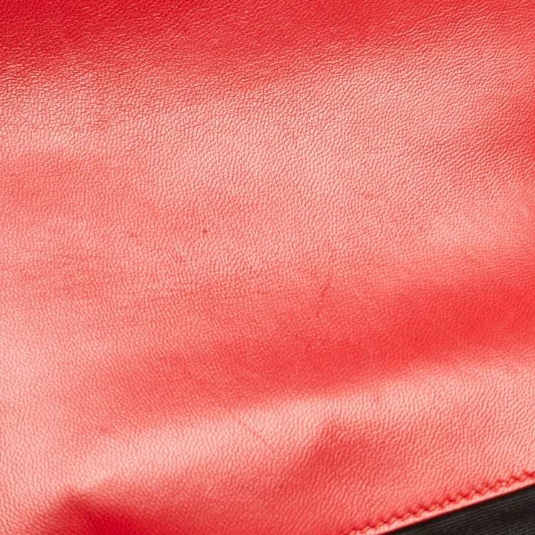 Pre Owned Saint Laurent Red Matelassé Leather Bubble Flap Crossbody Bag