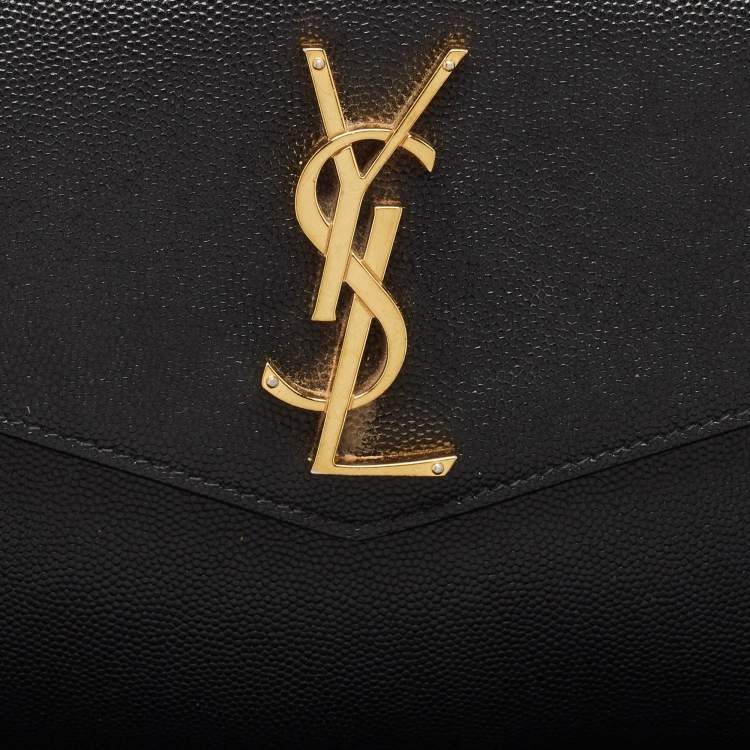 مملوكة مسبقًا Saint Laurent Black Leather Uptown Pouch 