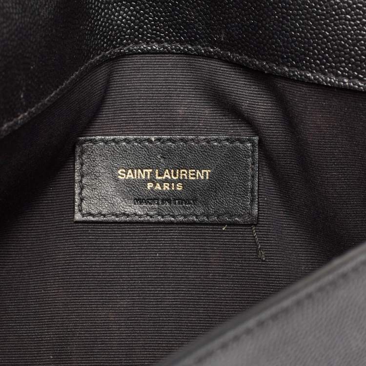 مملوكة مسبقًا Saint Laurent Black Leather Uptown Pouch 