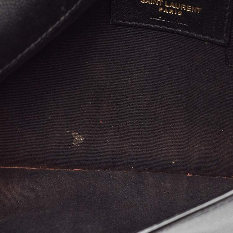مملوكة مسبقًا Saint Laurent Black Leather Uptown Pouch 
