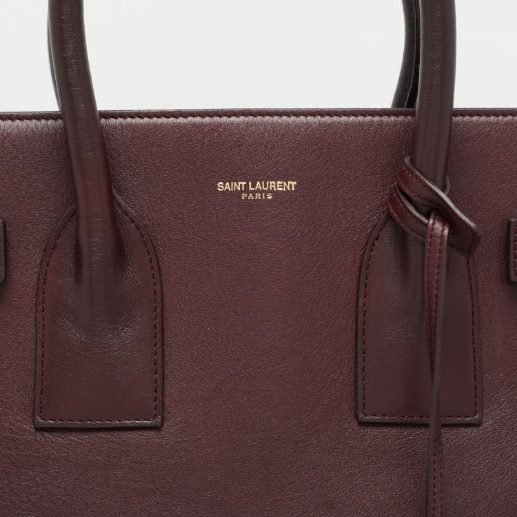 Pre Owned Saint Laurent Burgundy Leather Small Classic Sac De Jour Tote