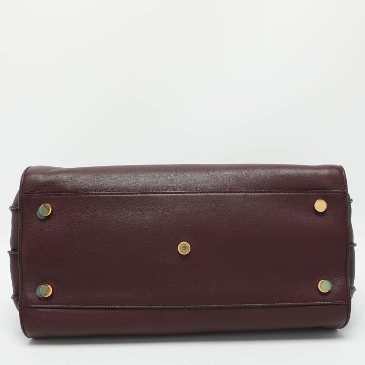 Pre Owned Saint Laurent Burgundy Leather Small Classic Sac De Jour Tote