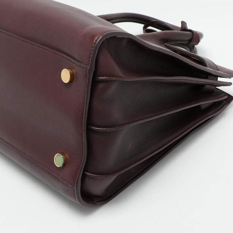 Pre Owned Saint Laurent Burgundy Leather Small Classic Sac De Jour Tote