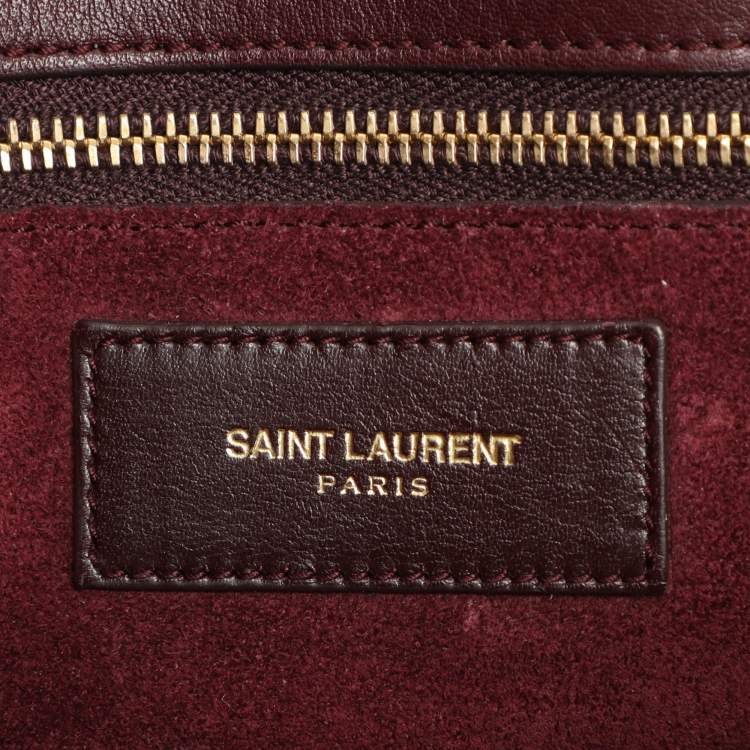 Pre Owned Saint Laurent Burgundy Leather Small Classic Sac De Jour Tote