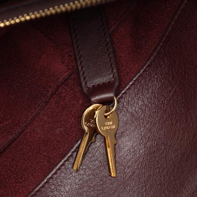 Pre Owned Saint Laurent Burgundy Leather Small Classic Sac De Jour Tote