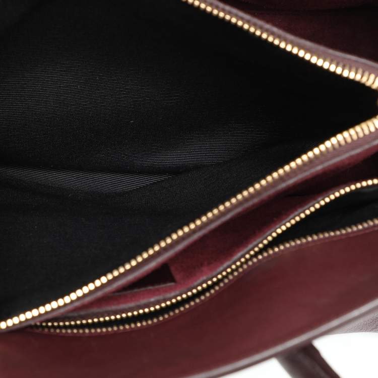 Pre Owned Saint Laurent Burgundy Leather Small Classic Sac De Jour Tote