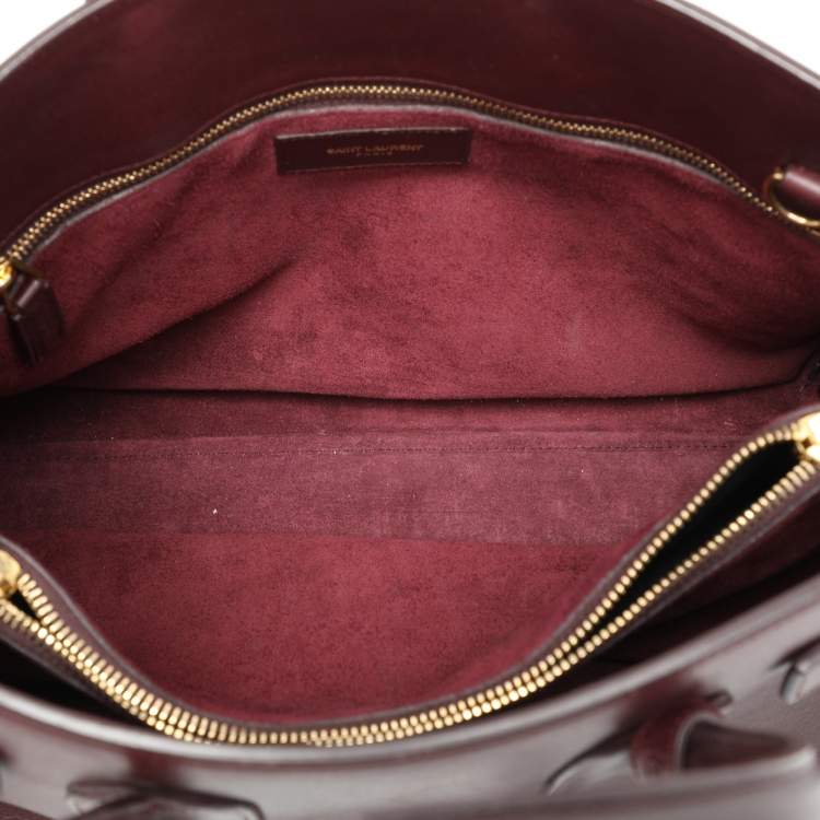 Pre Owned Saint Laurent Burgundy Leather Small Classic Sac De Jour Tote