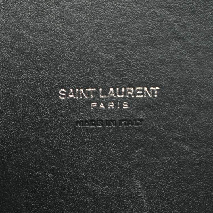 Pre Owned Saint Laurent Dark Green Croc Embossed Leather Small Classic Sac De Jour Tote