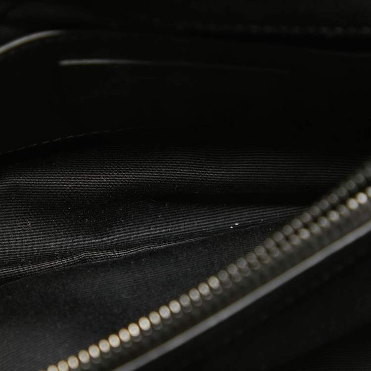 Pre Owned Saint Laurent Black Matelassé Leather Medium College Top Handle Bag