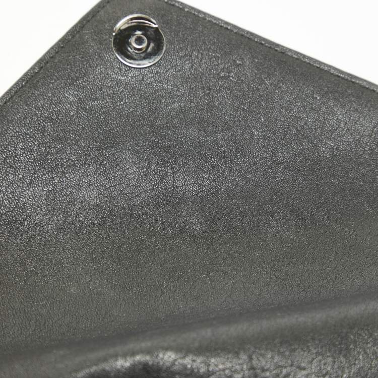Pre Owned Saint Laurent Black Matelassé Leather Medium College Top Handle Bag
