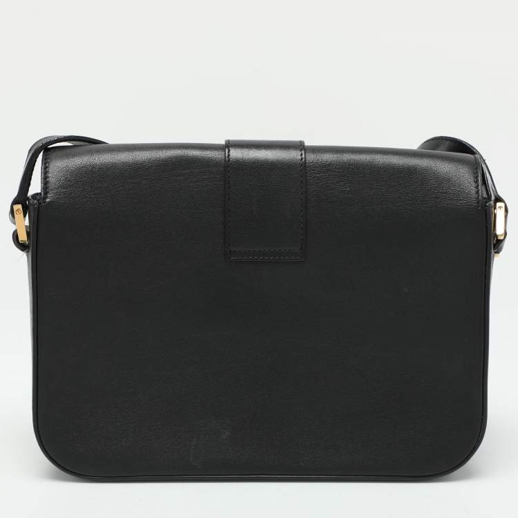 Pre Owned Saint Laurent Black Leather Y-Ligne Shoulder Bag