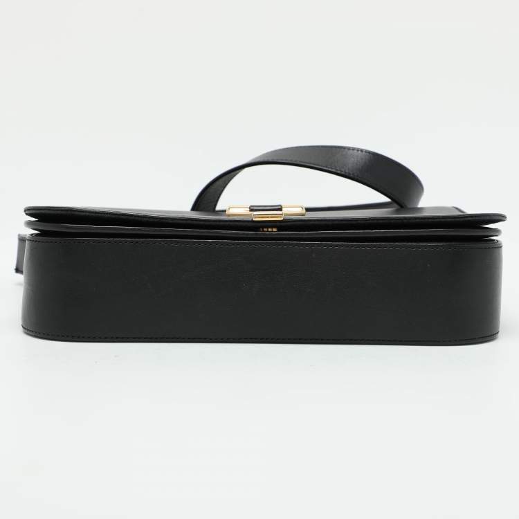 Pre Owned Saint Laurent Black Leather Y-Ligne Shoulder Bag