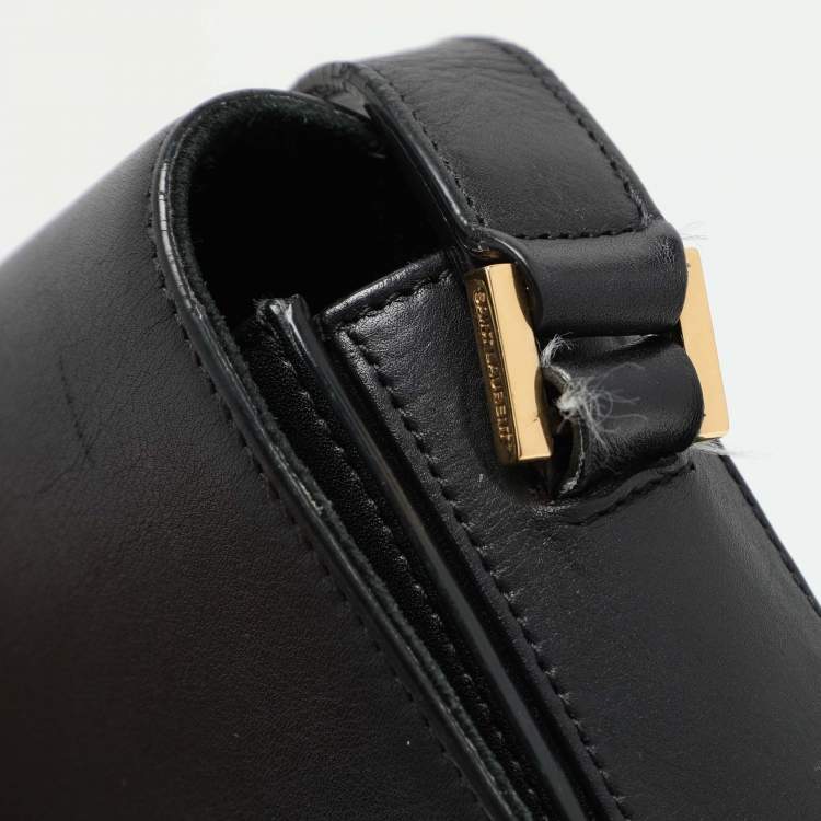 Pre Owned Saint Laurent Black Leather Y-Ligne Shoulder Bag