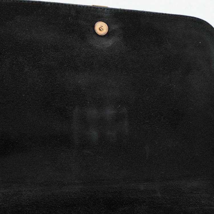 Pre Owned Saint Laurent Black Leather Y-Ligne Shoulder Bag