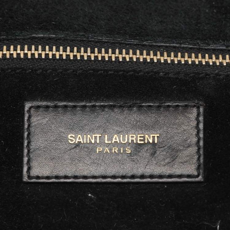 Pre Owned Saint Laurent Black Leather Y-Ligne Shoulder Bag