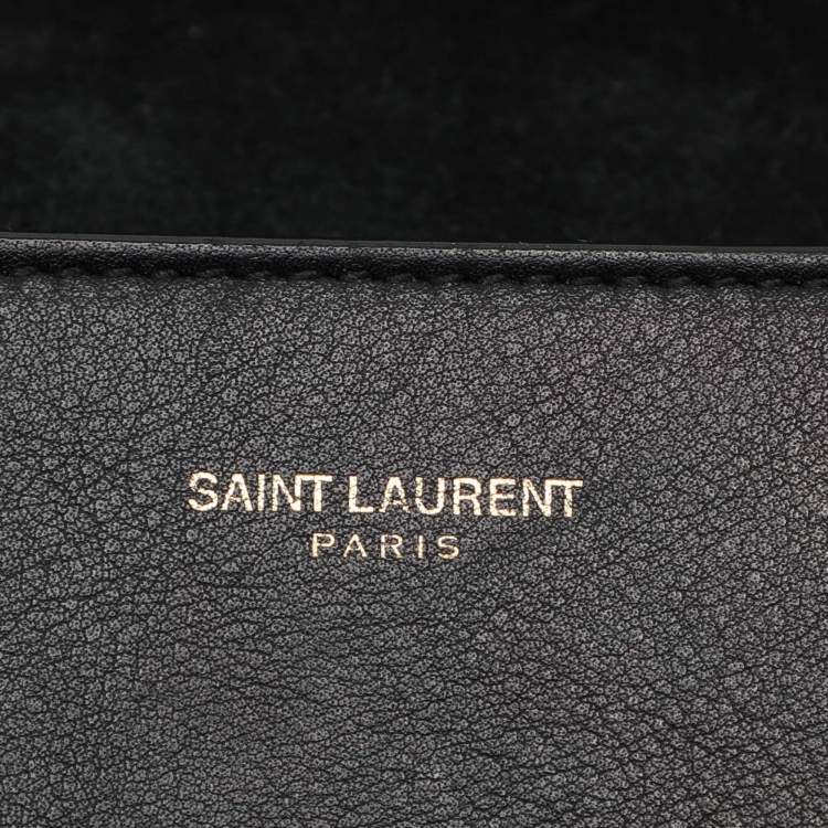 Pre Owned Saint Laurent Black Leather Y-Ligne Shoulder Bag