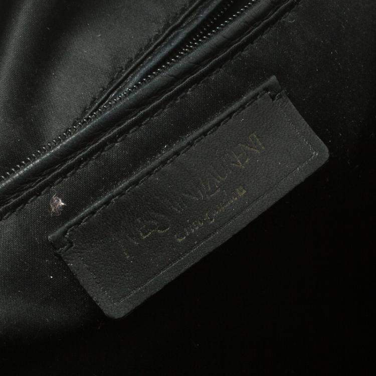 Pre Owned Saint Laurent Paris Black Patent Leather Large Muse Tote