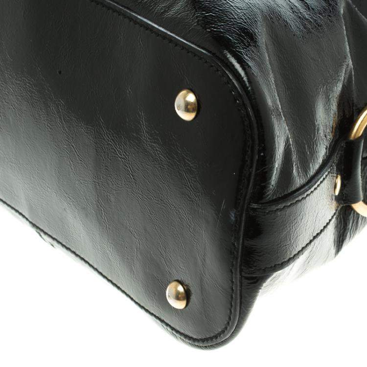 Pre Owned Saint Laurent Paris Black Patent Leather Large Muse Tote