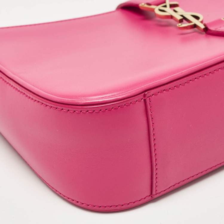 Pre Owned Saint Laurent Pink Leather LE 5 À 7 Shoulder Bag
