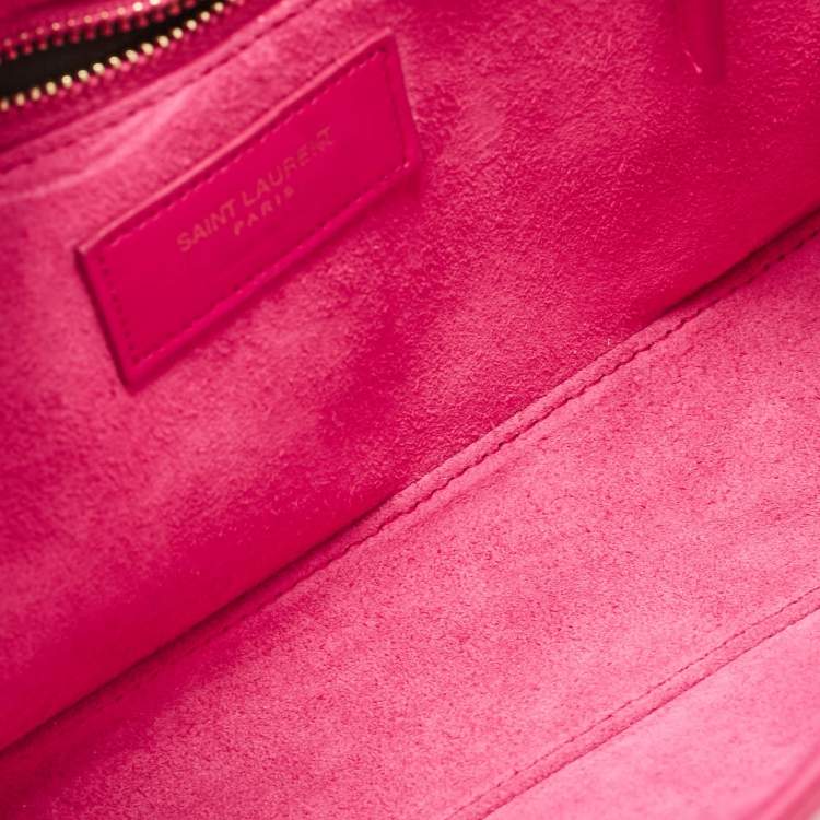 Pre Owned Saint Laurent Pink Leather LE 5 À 7 Shoulder Bag