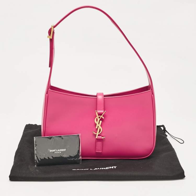 Pre Owned Saint Laurent Pink Leather LE 5 À 7 Shoulder Bag