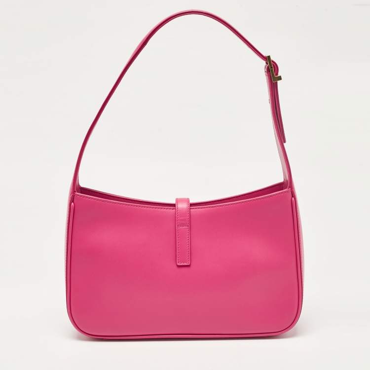 Pre Owned Saint Laurent Pink Leather LE 5 À 7 Shoulder Bag