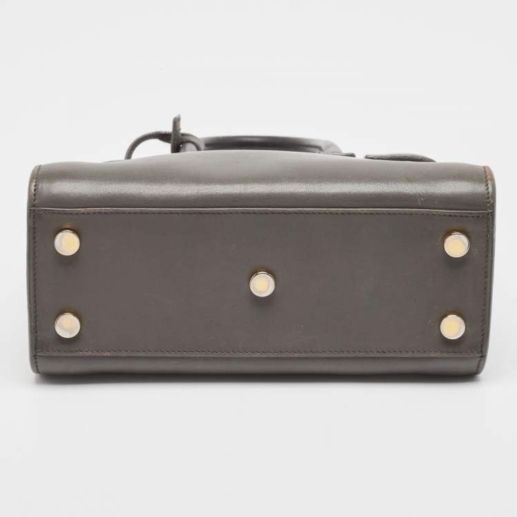 Pre Owned Saint Laurent Grey Leather Nano Classic Sac De Jour Tote