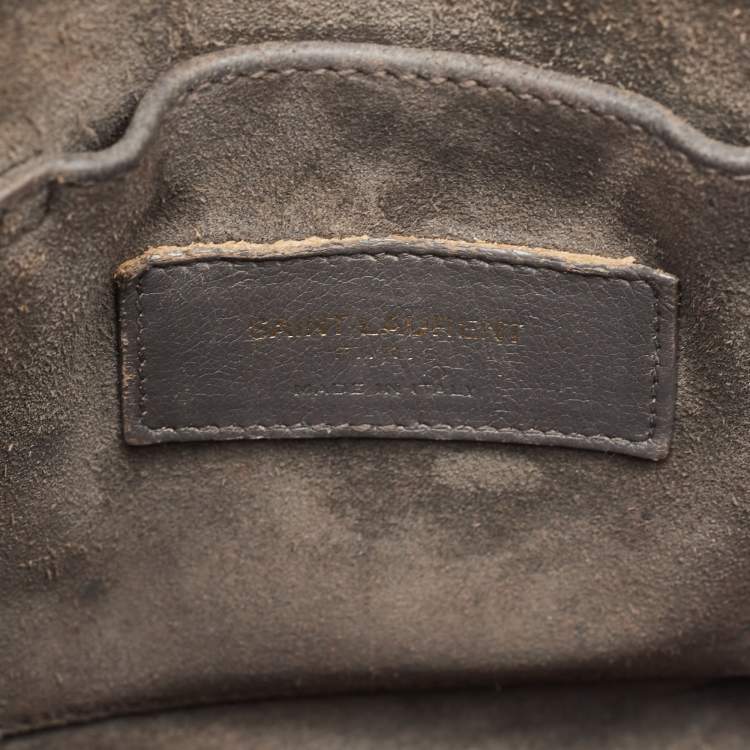 Pre Owned Saint Laurent Grey Leather Nano Classic Sac De Jour Tote