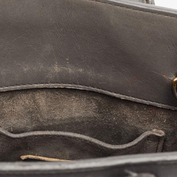 Pre Owned Saint Laurent Grey Leather Nano Classic Sac De Jour Tote