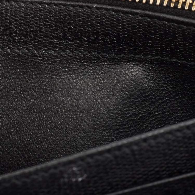Pre Owned Saint Laurent Black Leather Y Line Flap Continental Wallet