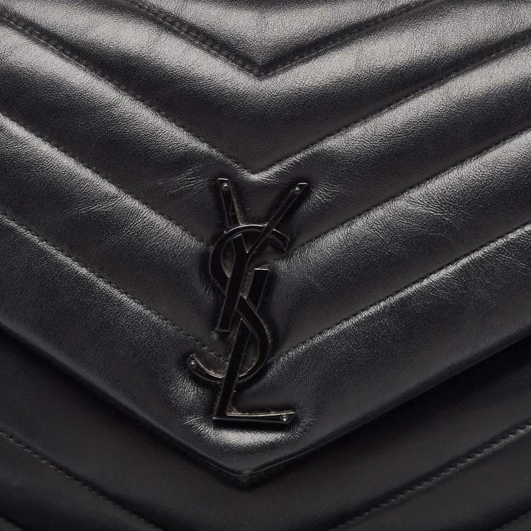 Pre Owned Saint Laurent Matelasse Leather Medium Lou Lou Shoulder Bag
