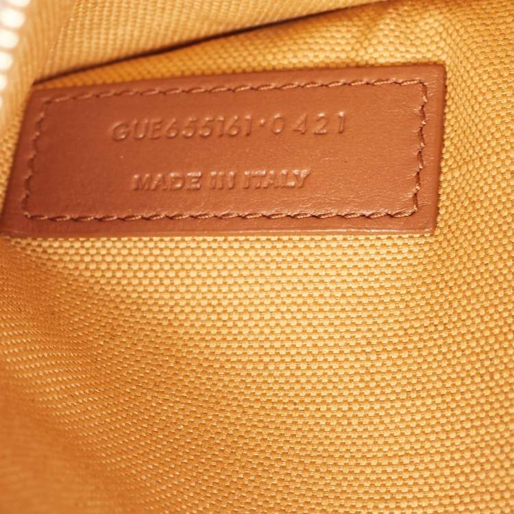 Pre Owned Saint Laurent Brown/Beige Woven Raffia and Leather Toy Tote