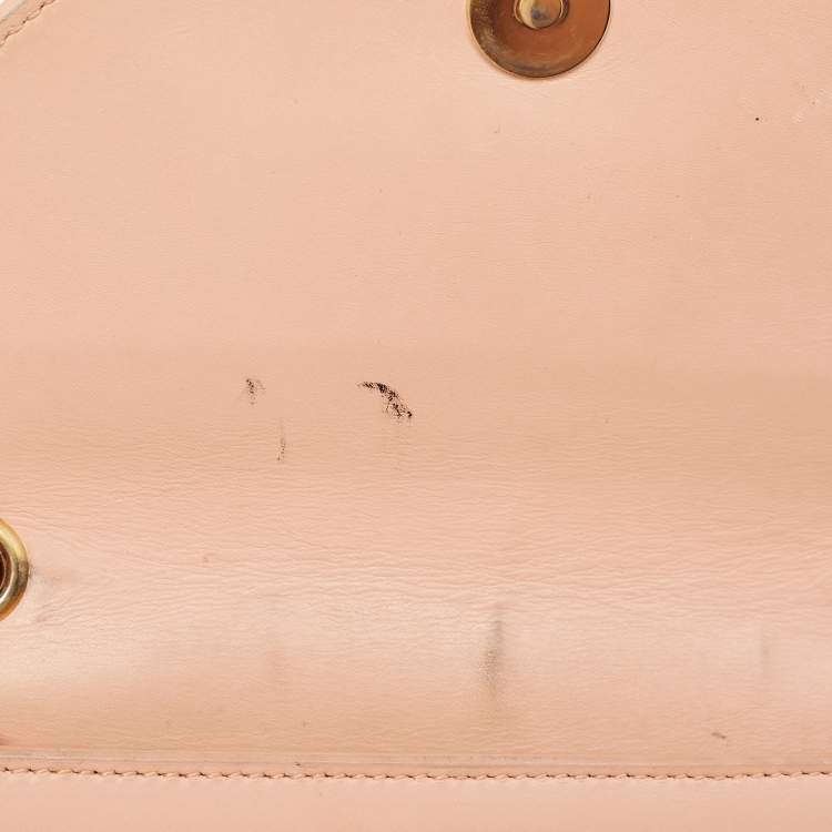 Pre Owned Saint Laurent Peach Leather Betty Flap Bag