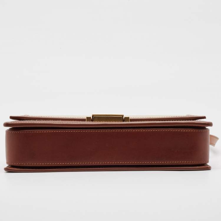 مملوكة مسبقًا Saint Laurent Brown/Beige Canvas Bellechasse Shoulder Bag
