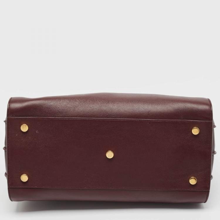 Pre Owned Saint Laurent Burgundy Leather Small Classic Sac De Jour Tote
