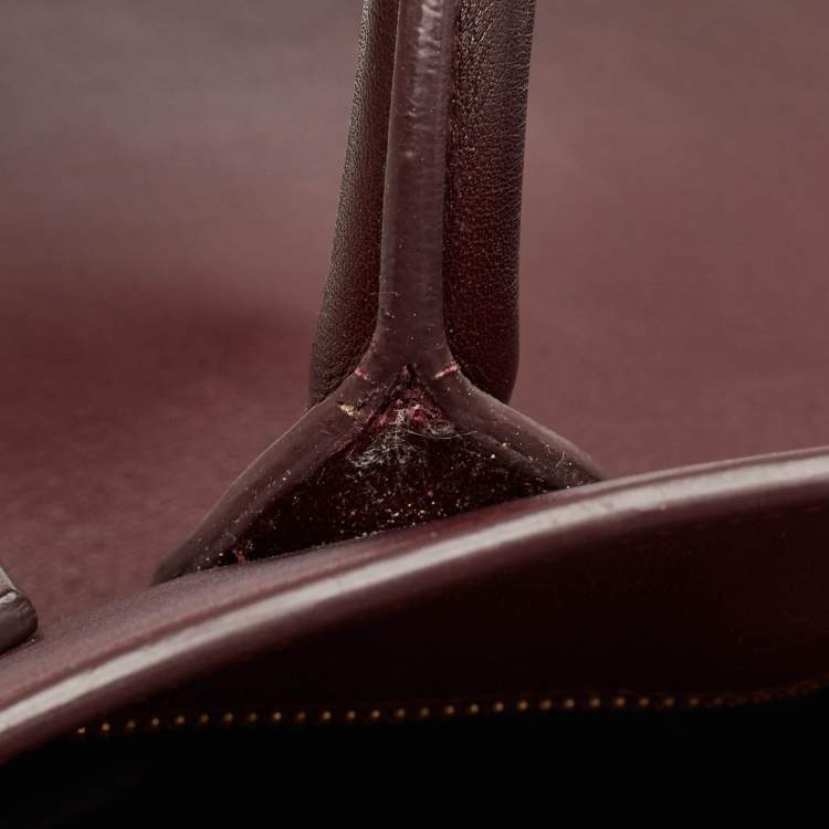 Pre Owned Saint Laurent Burgundy Leather Small Classic Sac De Jour Tote