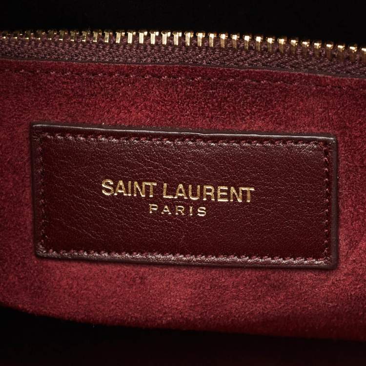 Pre Owned Saint Laurent Burgundy Leather Small Classic Sac De Jour Tote