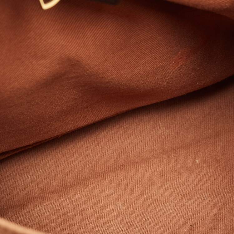 Pre Owned Saint Laurent Brown Canvas and Leather Muse Two Bag