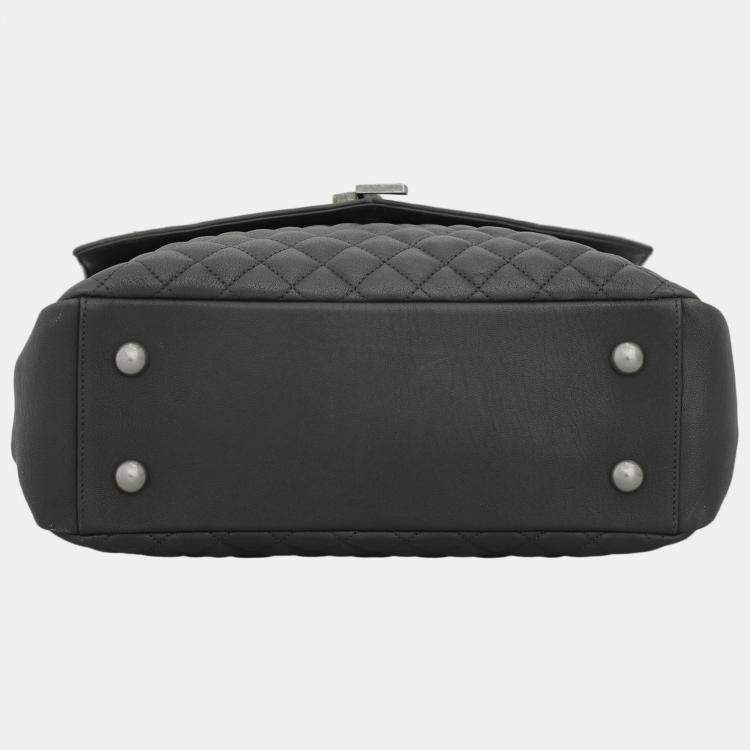 Pre Owned Saint Laurent Dark Grey Monogram College Bag