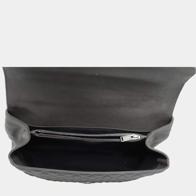 Pre Owned Saint Laurent Dark Grey Monogram College Bag