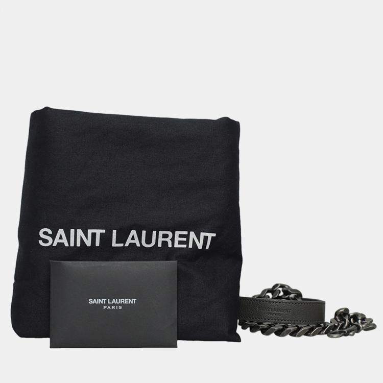 Pre Owned Saint Laurent Dark Grey Monogram College Bag