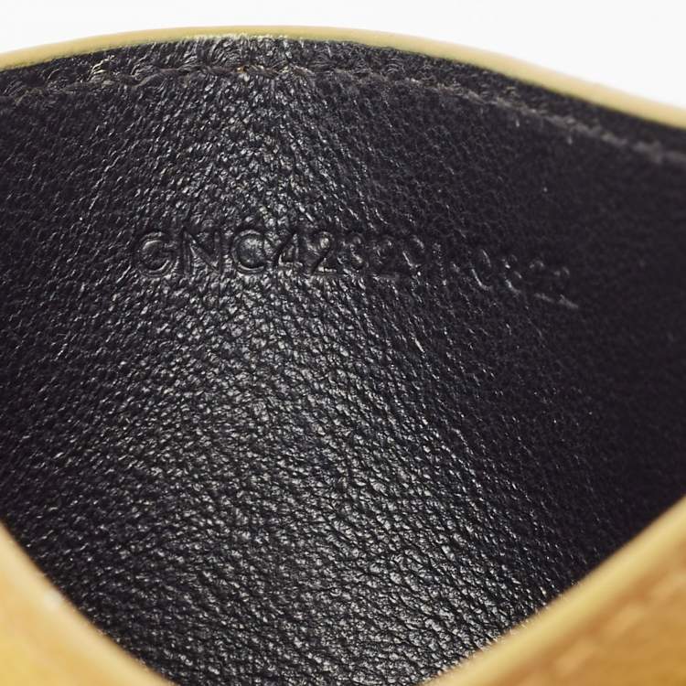 Pre Owned Saint Laurent Yellow Matelassé Leather Cassandre Card Holder
