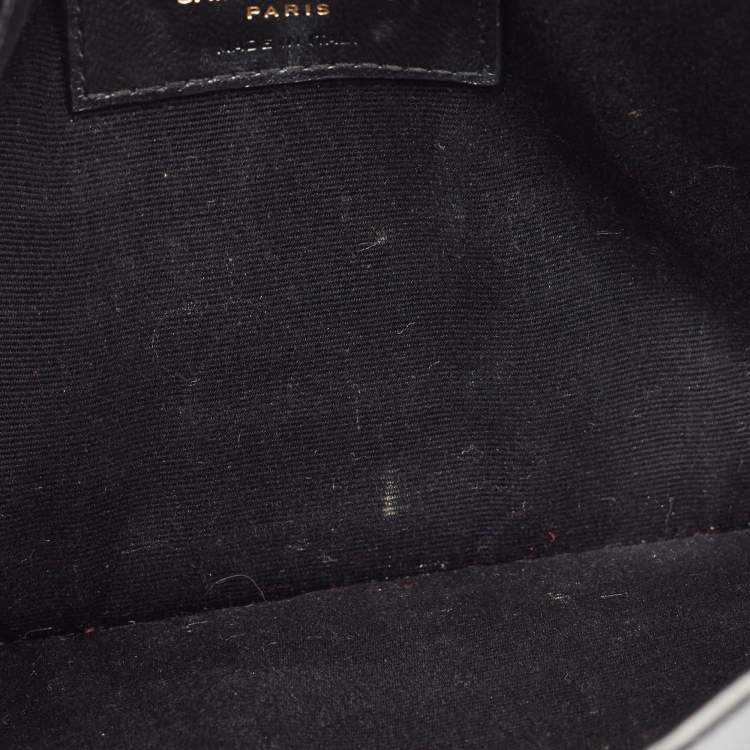 Pre Owned Saint Laurent Black Leather Uptown Pouch Clutch