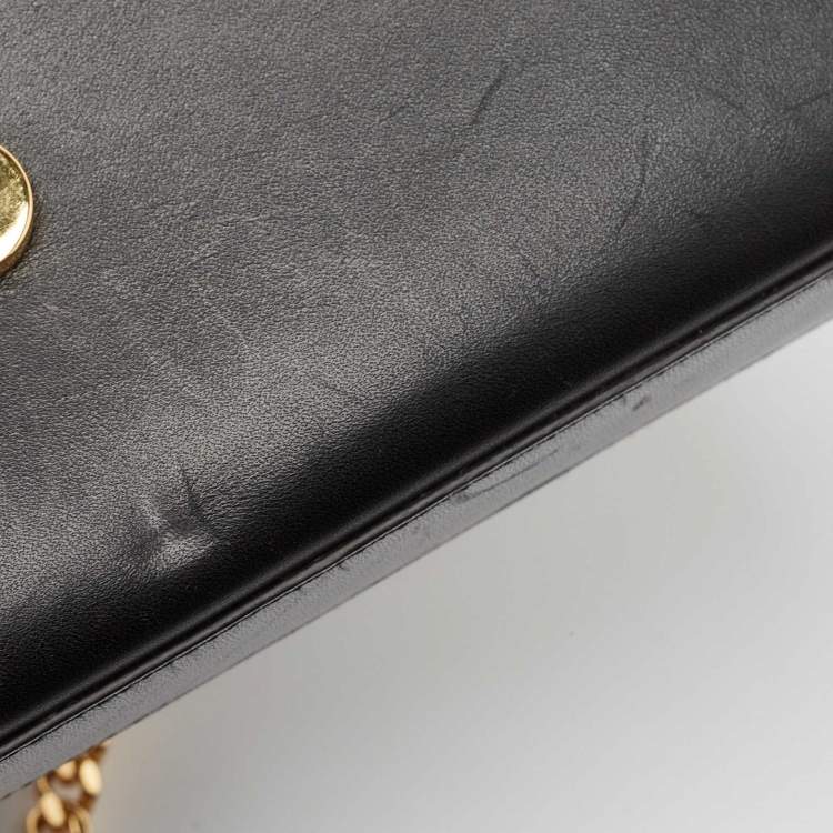 Pre Owned Saint Laurent Black Leather Medium Kate Tassel Shoulder Bag