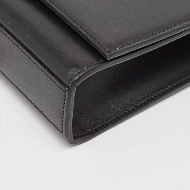 Pre Owned Saint Laurent Black Leather Medium Kate Tassel Shoulder Bag
