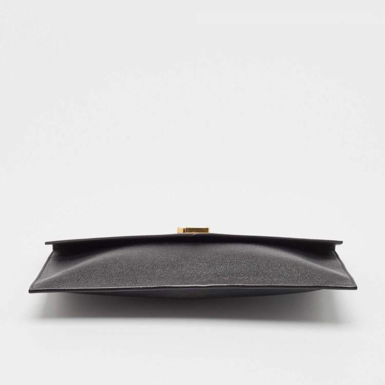 Pre Owned Saint Laurent Black Leather Uptown Pouch