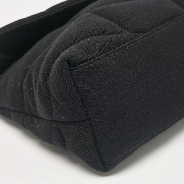 Pre Owned Saint Laurent Black Quilted Fabric Medium Loulou Puffer Shoulder Bag